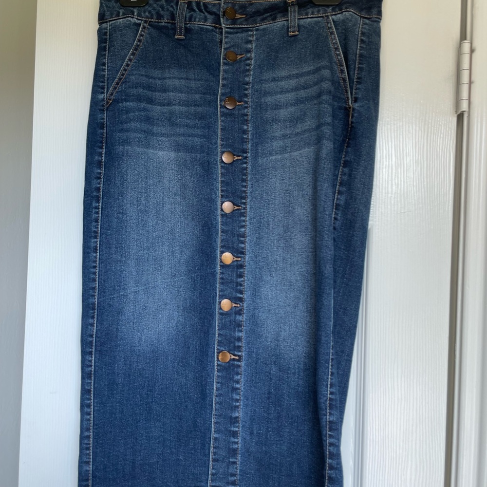 Blue Jean Midi Skirt